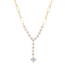 image of 1/2ctw Diamond 10k Yellow Gold Y-Drop Necklace with sku:20397907