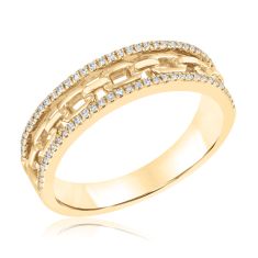 1/6ctw Diamond Link 10k Yellow Gold Ring 1