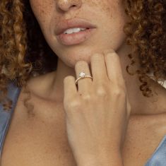 1 1/2ctw Round Lab Grown Diamond Hidden Halo 14k Yellow Gold Engagement Ring - Chemistry