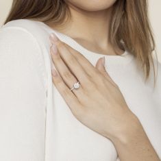 3ctw Round Lab Grown Diamond 14k White Gold Engagement Ring - Chemistry