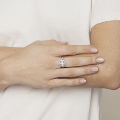 Downton Abbey Cora Grantham - Emerald Sky Blue Topaz and Created White Sapphire Sterling Silver Ring