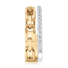 Breuning 1/5ctw Diamond Link Two-Tone 14k Yellow and White Gold Ring