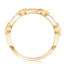 Breuning 1/5ctw Diamond Link Two-Tone 14k Yellow and White Gold Ring