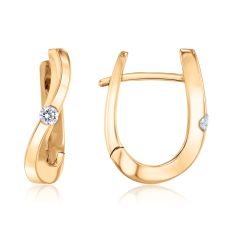 Breuning 1/10ctw 14k Yellow Gold Twist Hoop Earrings