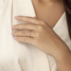 Breuning 1/2ctw Diamond Two-Tone 14k Yellow and White Gold Ring