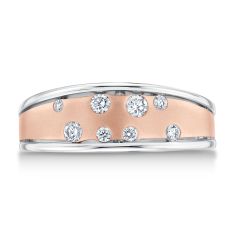 Breuning 1/5ctw Diamond Two-Tone 14k Rose Gold and White Gold Ring