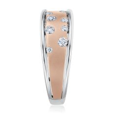 Breuning 1/5ctw Diamond Two-Tone 14k Rose Gold and White Gold Ring