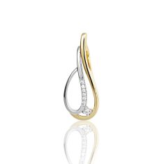 Breuning 1/20ctw Two-Tone White and Yellow Gold Pendant