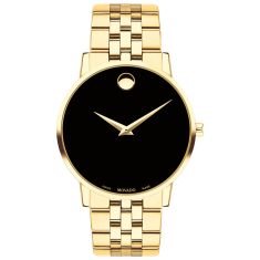 Movado Museum Classic Black Dial Gold-Tone Bracelet Watch 40mm - 0607203 Movado Museum Classic Black Dial Gold-Tone Bracelet Watch 40mm - 0607203