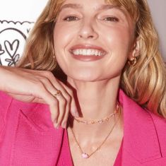 Kendra Scott Lips Pendant Necklace in Hot Pink Mother-of-Pearl, Gold-Plated