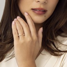 1/10ctw Diamond Yellow Gold Open Wedding Band - Embrace Collection