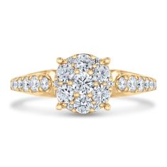 1ctw Round Diamond Composite 14k Yellow Gold Engagement Ring - Glow Collection