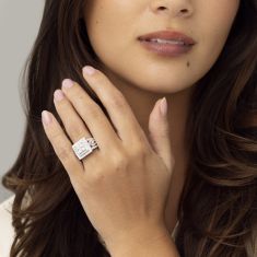 2ctw Princess Diamond 14k White Gold Composite Engagement Ring - Harmony Collection