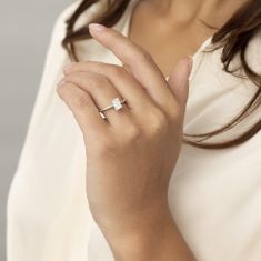 1ct Radiant Lab Grown Diamond Solitaire White Gold Engagement Ring