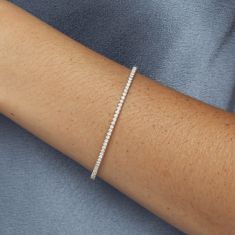 REEDS Flexible 1ctw Diamond White Gold Bangle Bracelet