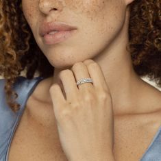 REEDS Flexible 5/8ctw Diamond White Gold Multi-Row Wrap Ring