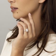 3ct Radiant Lab Grown Diamond Solitaire White Gold Engagement Ring