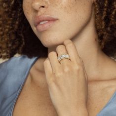 REEDS Flexible 2 1/2ctw Diamond Two-Tone Multi-Row Wrap Ring