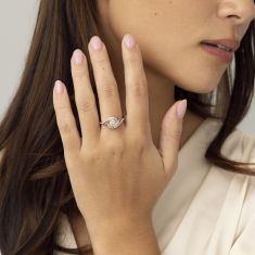 1/4ctw Diamond Swirl Two-Tone Fashion Ring