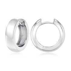 Breuning 17mm Sterling Silver Huggie Hoop Earrings