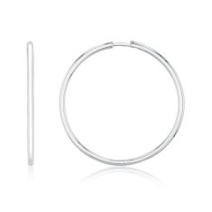 Breuning 40mm Sterling Silver Hoop Earrings 1