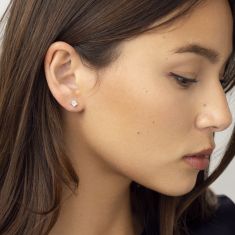 1/2ctw Princess Diamond Solitaire 14k White Gold Stud Earrings