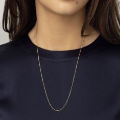 10k Yellow Gold 1.05mm Cable Adjustable Chain Necklace