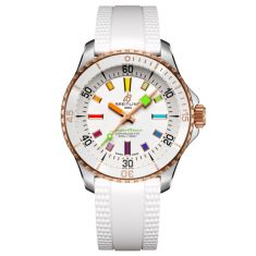 Breitling Superocean Automatic 36 White Rainbow Dial White Rubber Strap Watch 36mm - U17377211A1S1 1