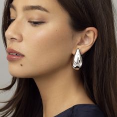 Sterling Silver Teardrop Electroform Earrings - 43mm
