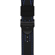 Black Bay 41 Ceramic Case Hybrid Blue Dial Hybrid Leather and Rubber Strap Watch 41mm - M79210CNU-0007