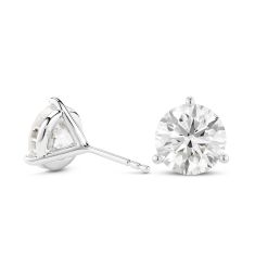 Lightbox 2ctw Round Lab Grown Diamond White Gold Solitaire Stud Earrings