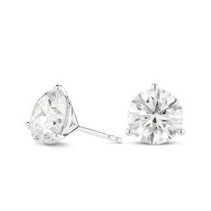 Lightbox 3ctw Round Lab Grown Diamond White Gold Solitaire Stud Earrings