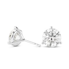 Lightbox 3ctw Round Lab Grown Diamond White Gold Solitaire Stud Earrings