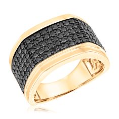 Men's 1 5/8ctw Black Diamond 10k Yellow Gold Ring 1