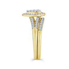 1/2ctw Pear-Shaped Diamond Composite 14k Yellow Gold Engagement and Wedding Ring Bridal Set - Glow Collection