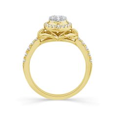 3/8ctw Marquise-Shaped Diamond Composite 14k Yellow Gold Engagement Ring - Glow Collection