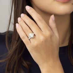 Downton Abbey 3 1/2ctw Marquise Lab Grown Diamond White Gold Engagement Ring - Lady Edith