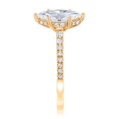 2ctw Marquise Lab Grown Diamond 14k Yellow Gold Engagement and Wedding Ring Bridal Set