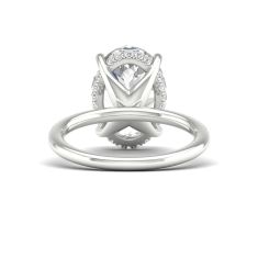 5 1/4ctw Oval Lab Grown Diamond Hidden Halo 14k White Gold Engagement Ring