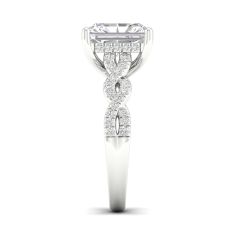 3 1/3ctw Radiant Lab Grown Diamond Vintage-Inspired 14k White Gold Engagement Ring