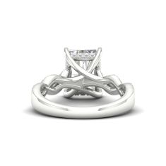 3 1/3ctw Radiant Lab Grown Diamond Vintage-Inspired 14k White Gold Engagement Ring