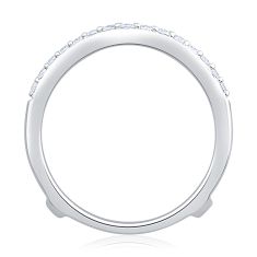 1/2ctw Round Diamond 14k White Gold Ring Guard - Embrace Collection