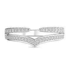 1/5ctw Diamond 14k White Gold Chevron Ring Guard - Embrace Collection