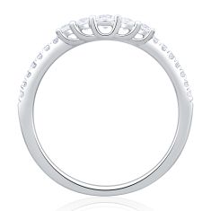 1/3ctw Round Diamond 14k White Gold Curved Wedding Band - Embrace Collection