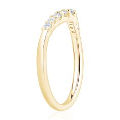 1/2ctw Round Diamond 14k Yellow Gold Curved Wedding Band - Embrace Collection