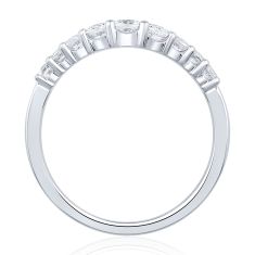 1/2ctw Round Diamond 14k White Gold Curved Wedding Band - Embrace Collection