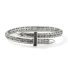 John Hardy Spear Black Sapphire and Sterling Silver Cuff Bracelet 1