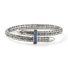 John Hardy Spear Blue Sapphire and Sterling Silver Cuff Bracelet 1
