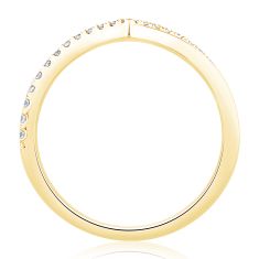 1/4ctw Round Diamond 14k Yellow Gold Chevron Wedding Band - Embrace Collection