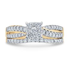 1ctw Diamond Composite 14k Yellow Gold Engagement and Wedding Ring Bridal Set - Glow Collection